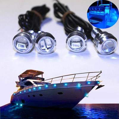 4X Round Marine Boat LED Stern Lights Cabin Deck Courtesy Light White Waterproof