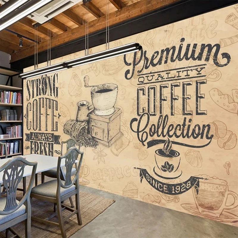 Custom Mural Wallpaper European Style Retro Nostalgic Coffee Shop Restaurant Background Wall Decor Papel De Parede 3D Wallpapers
