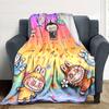 Kawaii Bubu Print Flannel Blanket High Quality Warm Comfortable Cover for All Seasons Perfect for Gifts Home Decor