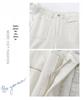 Women's Off-White Washed High-Waist Wide-Leg Jeans - Slimming, Versatile, Straight-Leg Casual Autumn Pants
