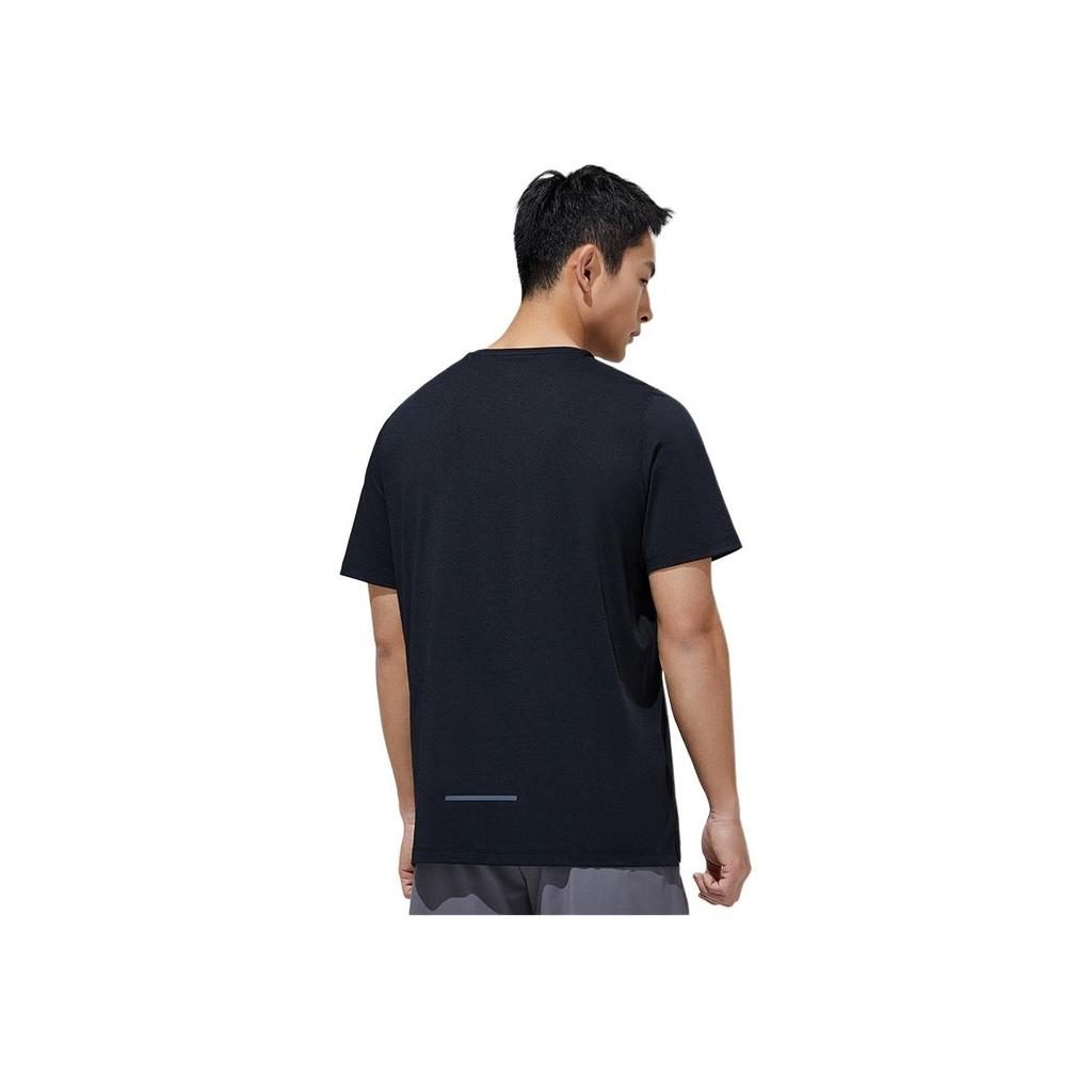 Anta Letter Print Crew Neck Short Sleeve T-Shirt Men Tops Black 952325103-6