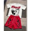 2026 Neues Frühjahr Amerikanischer Hip-Hop Stil Herren Rundhals Oberteil Und Lässige Shorts, Street Fashion Trend Herren Kurzarm 2-teiliges Set