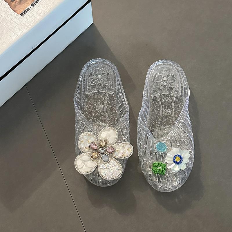

Fashion Women s Summer Beach Slippers Fashion Transparent PVC Low Heel Slippers Cover Toe Slip on Casual Slides Sandalias De Mujer 41 белый