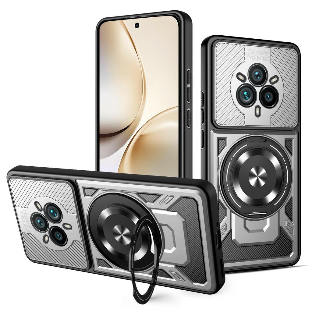 For Realme 14 Pro 5G Magnetic Case Rotating Kickstand TPU+PC Phone Cover