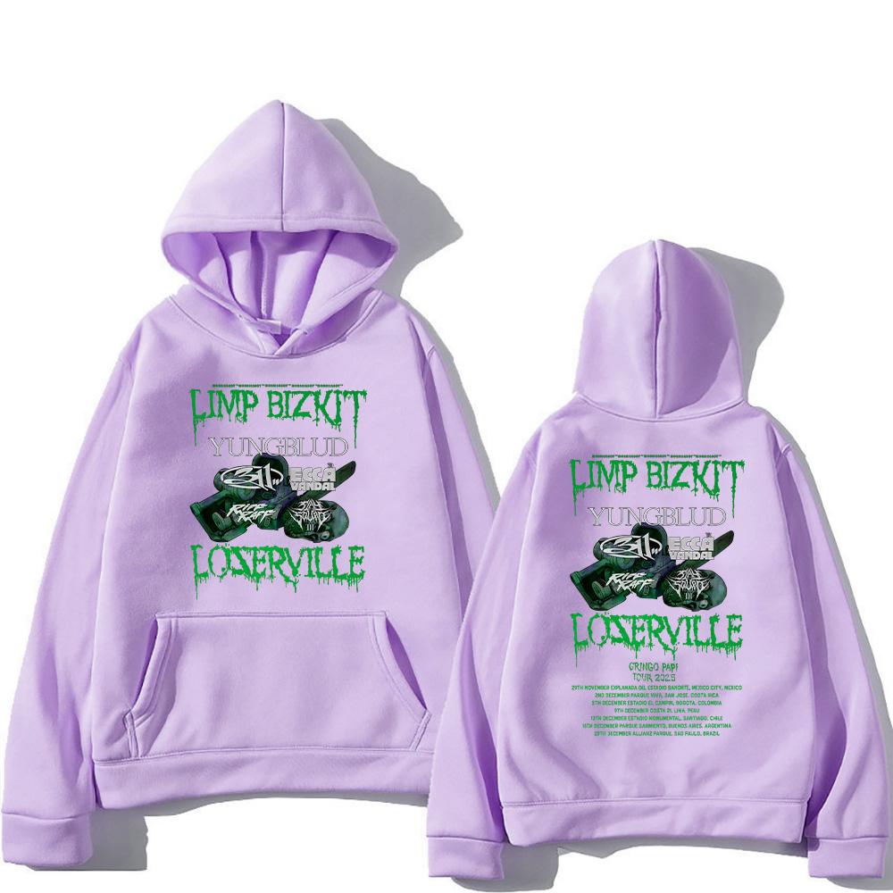Limp Bizkit Loserville Tour Hoodies Rock Band Limp Bizkit Graphic Weashirts Men Women Hip Hop Casual Oversized Unisex Pullovers