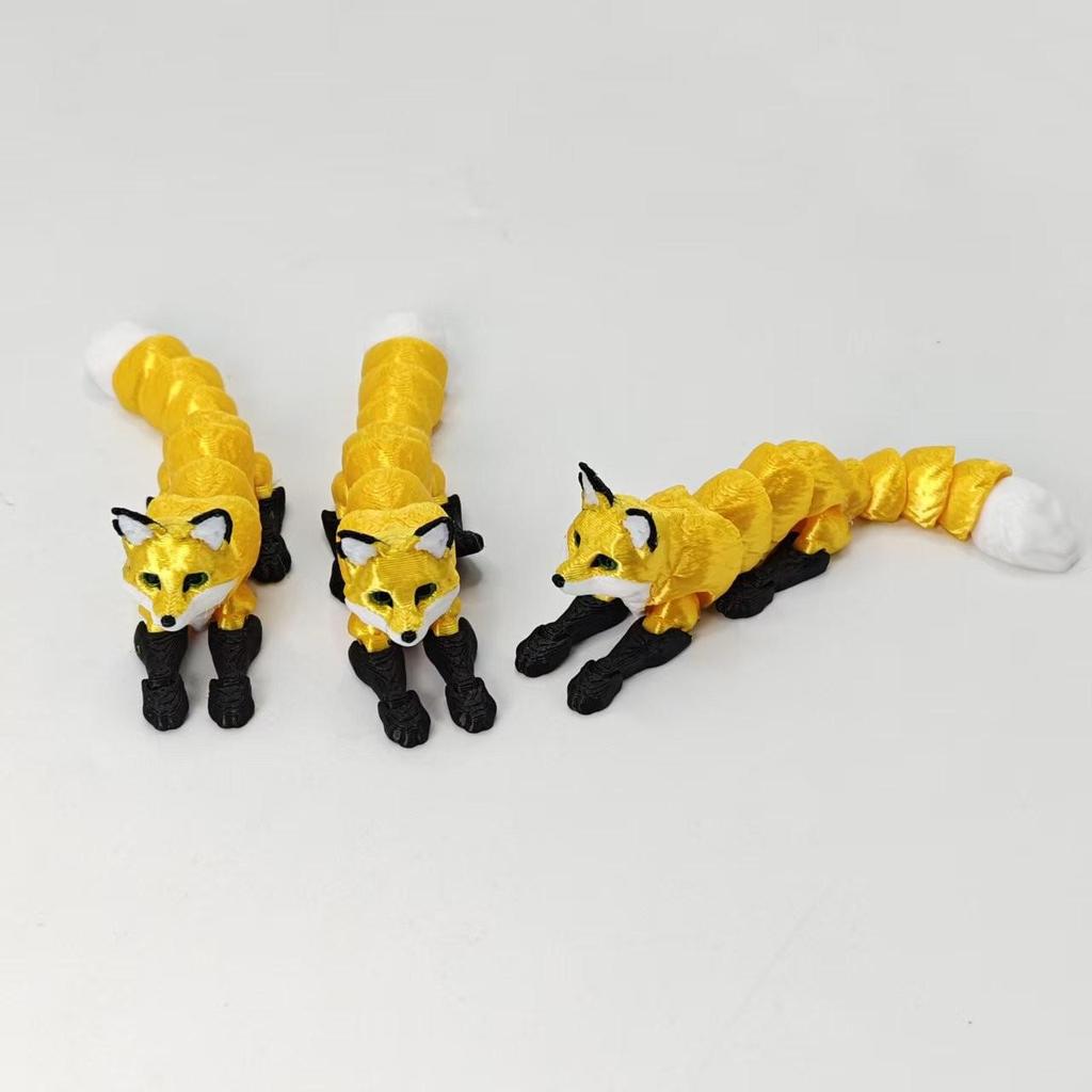 3D Printed Golden Fox Toy: Flexible and Creative Children's Ornament
