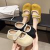 Fashion Square Toe Low Heel Shoes Women's Fashion Shallow Mouth One Strap Soft Sole Anti-Slip Wear-Resistant Wrapped Toe Slippers