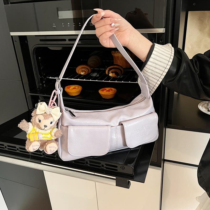 Plush doll underarm bag women's 2025 summer new candy color fashion shoulder bag messenger bag
