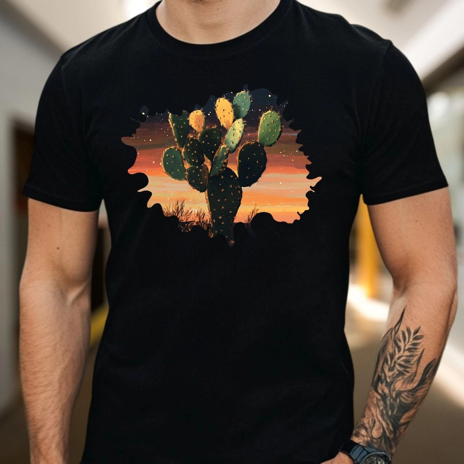 T-Shirt Herren Kaktus Motiv Baumwolle Größe S bis 5XL L