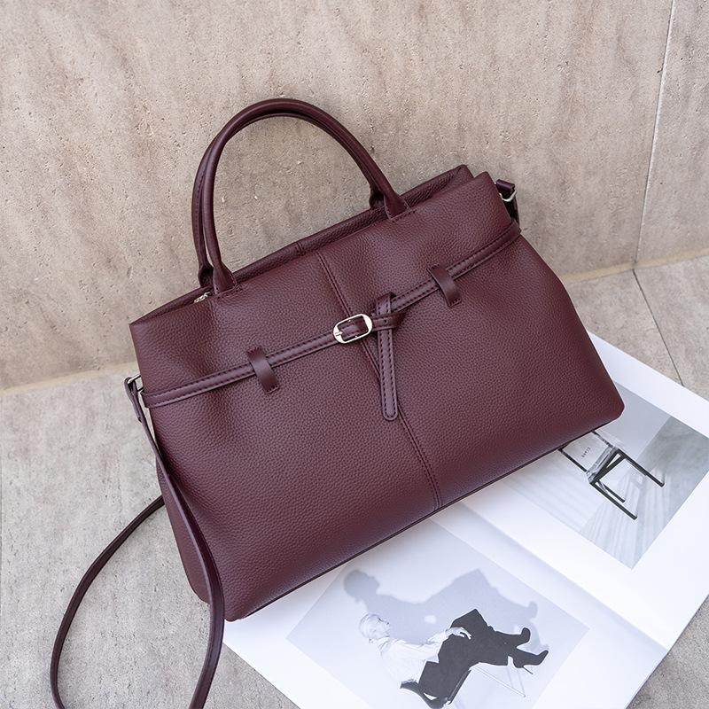 Retro Genuine Leather Women's Bag New Large Capacity Commuting Platinum Bag Women's Shoulder Bag Hand Tote Bag