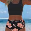 1011 European and American New Swimsuit Straps High Waist Split Bikini Swimsuit Women Spot