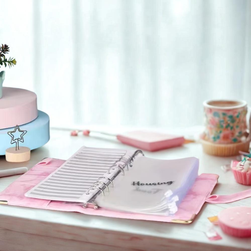Budget Planner Budget Saver Binder Organizer Pink Marble A6