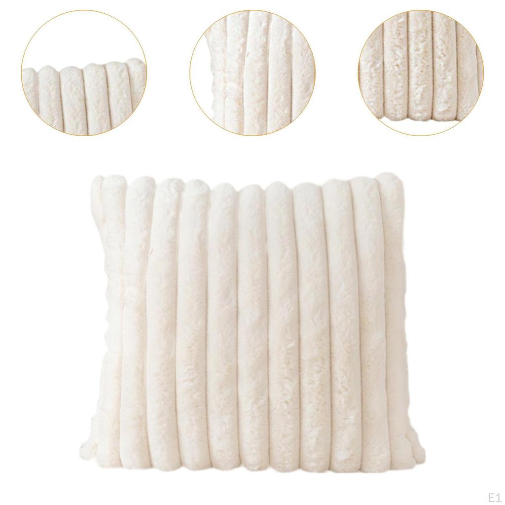 Künstliches Fell Plüsch Quadratischer Kissenbezug Dekorative Kissenhülle Überwurf für Sofa Stuhl Hotel