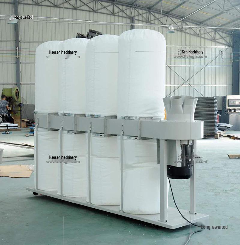 High Suction Dual Barrel Cloth Bag Dust Collector for Woodworking