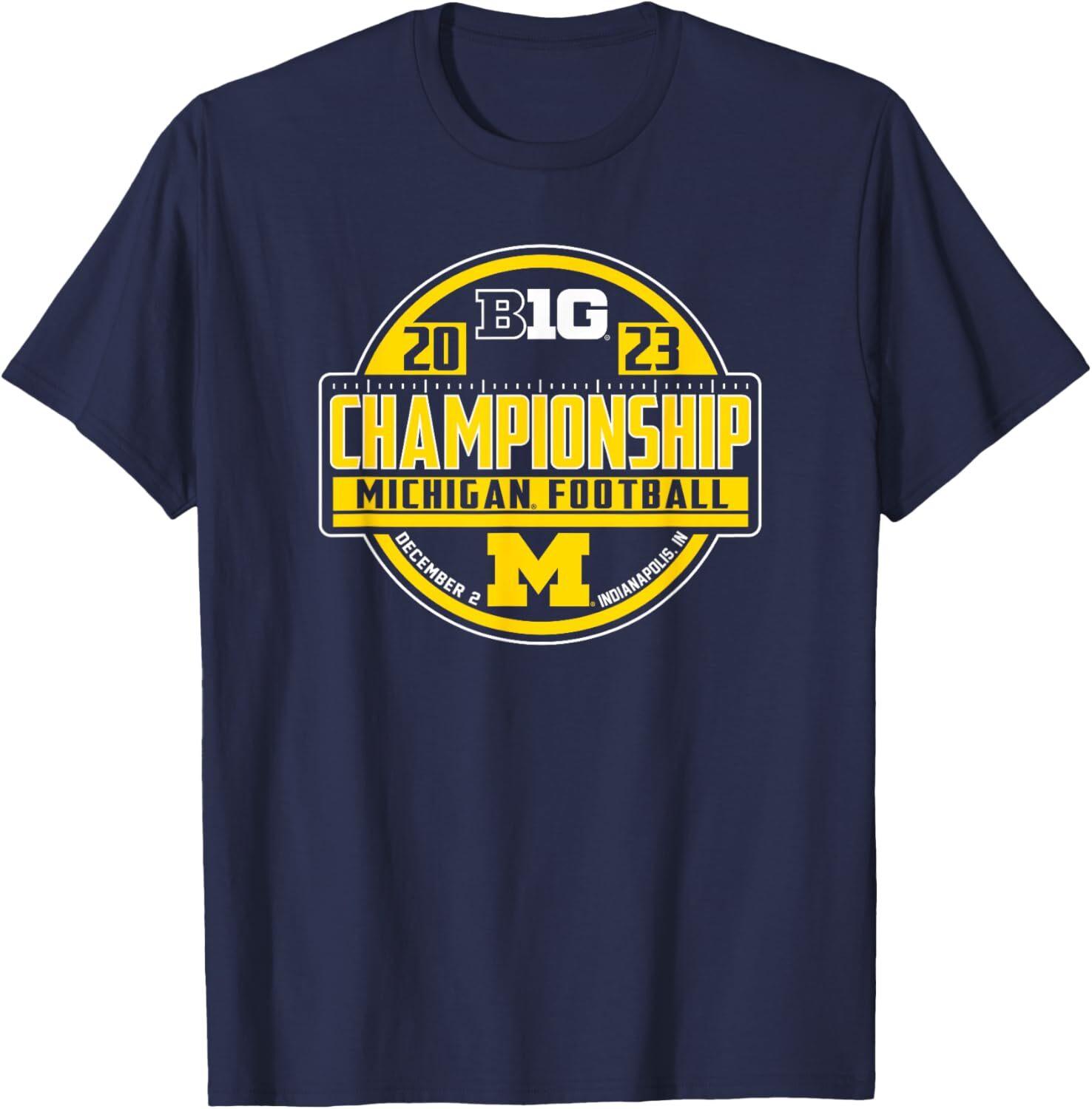 Michigan Wolverines Big Ten Championship 2023 Football T-Shirt XL