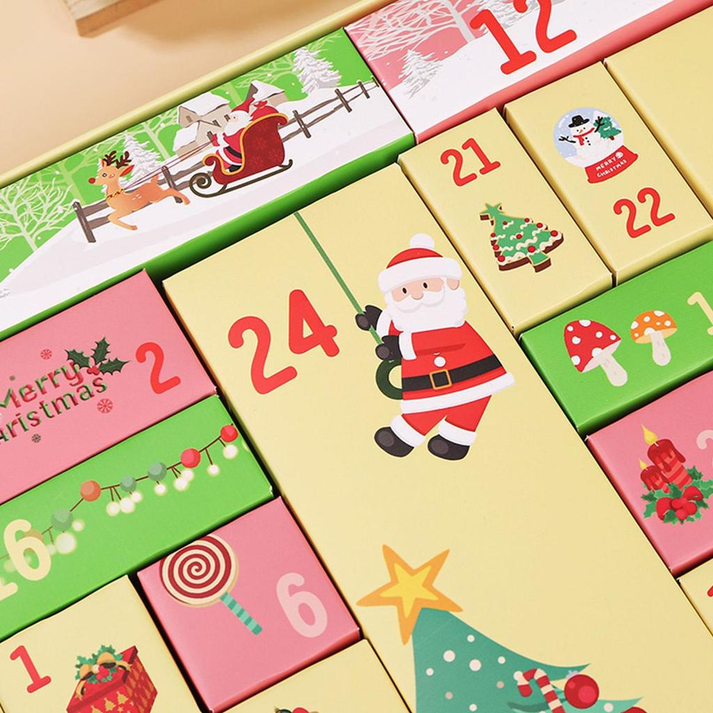 2025 Christmas Calendar Advent Boxes 24-Day Empty Calendars Advent Box To Fill Holiday Case For Stocking Candy Treat Card
