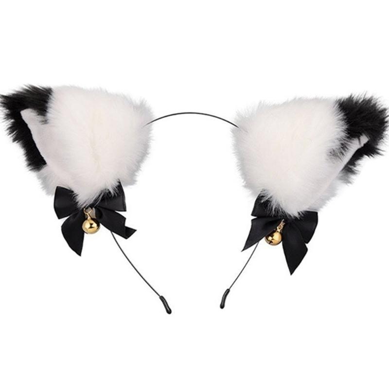 Catgirl Costume Accessories Cats Ear Headband Lace Collar Necklace Gloves and Knee High Sock for Women Girl Cosplay