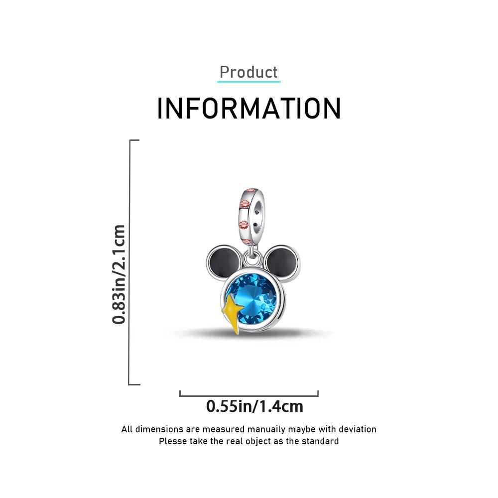 Disney 925 Silber Winnie Puuh Kürbiswagen und Minnie Anhänger Perlen Geeignet für DIY Armband Kann an Familie und Freunde verschenkt werden