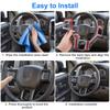 For Dodge Ram 1500 2500 2011-2018 Abs Carbon Fiber Style Inner Sticker Car Interior Steering Wheel Cover Trim Frame Decotation