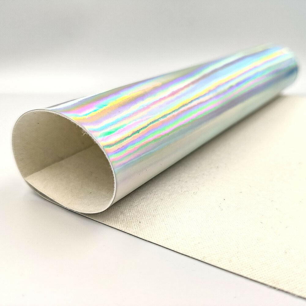 Hologram Iridescent Rainbow Mirrored Faux PU Leather Synthetic Laser Leatherette Fabric Craft Cloth DIY Bows Making Earring