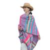 Spring Autumn New Artistic Retro Ethnic Style Waist Shawl Women's Fashion Warm Geometric Puzzle Split Scarf