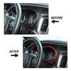 Dashboard trument Frame Trim Cover for Dodge Charger 2015-24 Red Carbon Fiber