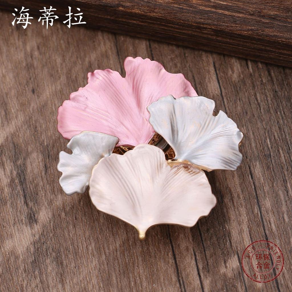 Brosă Magnetică Emailată Ginkgo Biloba, Brosă Magnetică Puternică Premium pentru Petreceri de Banchet pentru Doamne