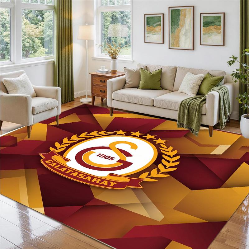 Galatasaray FC Design Crystal Velvet Rug Soft Decorative Mat for Bedroom Entrance