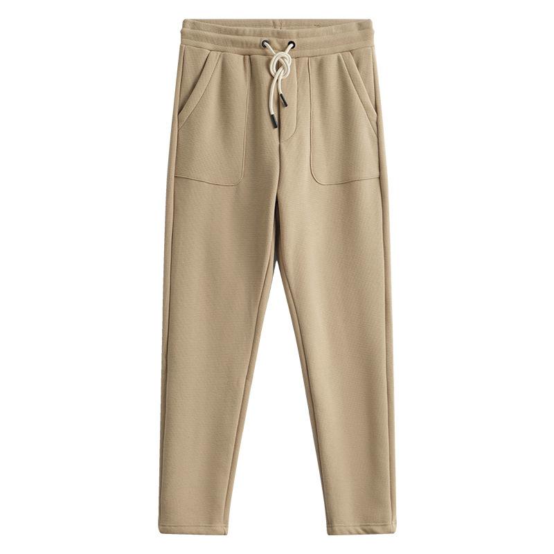 Long-staple Cotton Japanese Simple Drawstring Waist Straight Sweatpants Men