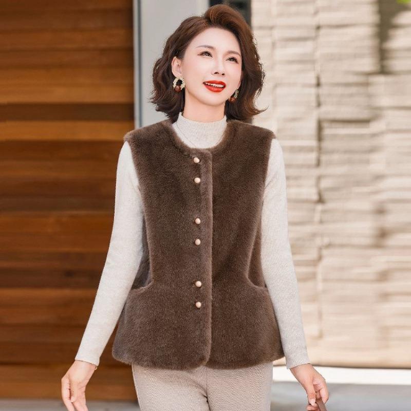 

Осенний новый жилет средней длины женский осенний жилет с темпераментом норковый бархат 2XL (reference 140-77.5 kg) кофейный
