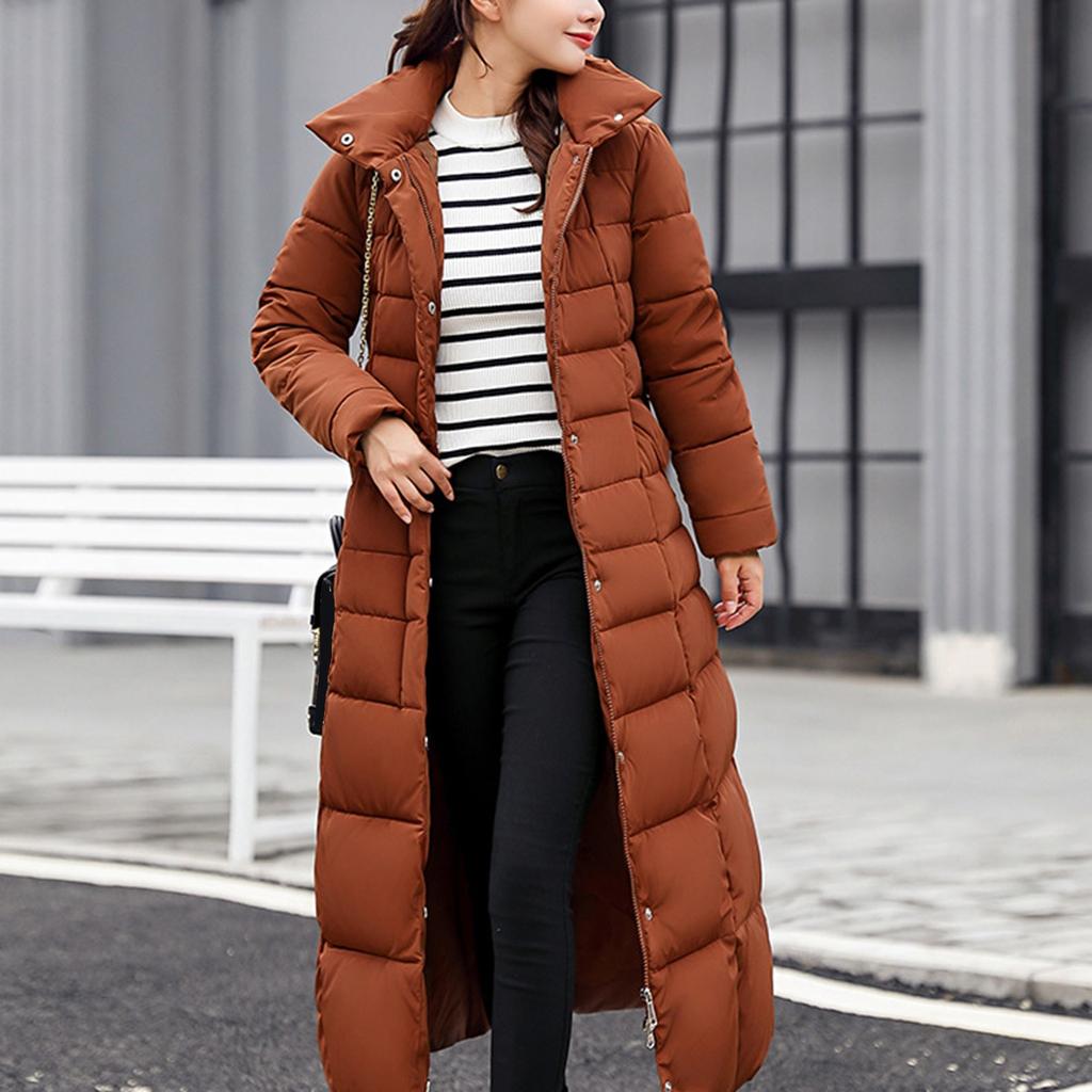 2024 Winter Thick Warm Zip Up Parkas Padded Jacket Korean New Women Clothing Casual Hooded Long Coat Female Down Cotton Outwear