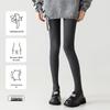 Graue, mit Samt gefütterte Leggings für Damen - Warme, dicke, kältebeständige Strumpfhose mit No-Drop-Design für Herbst & Winter