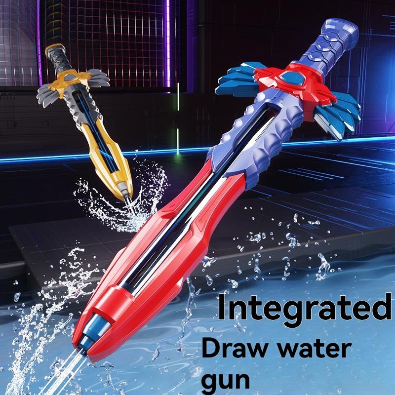 Mech Sword Water Gun Pull type Water Gun Five hole Water Gun Simulation Sword Large Capacity Long Range Water Gun Toy