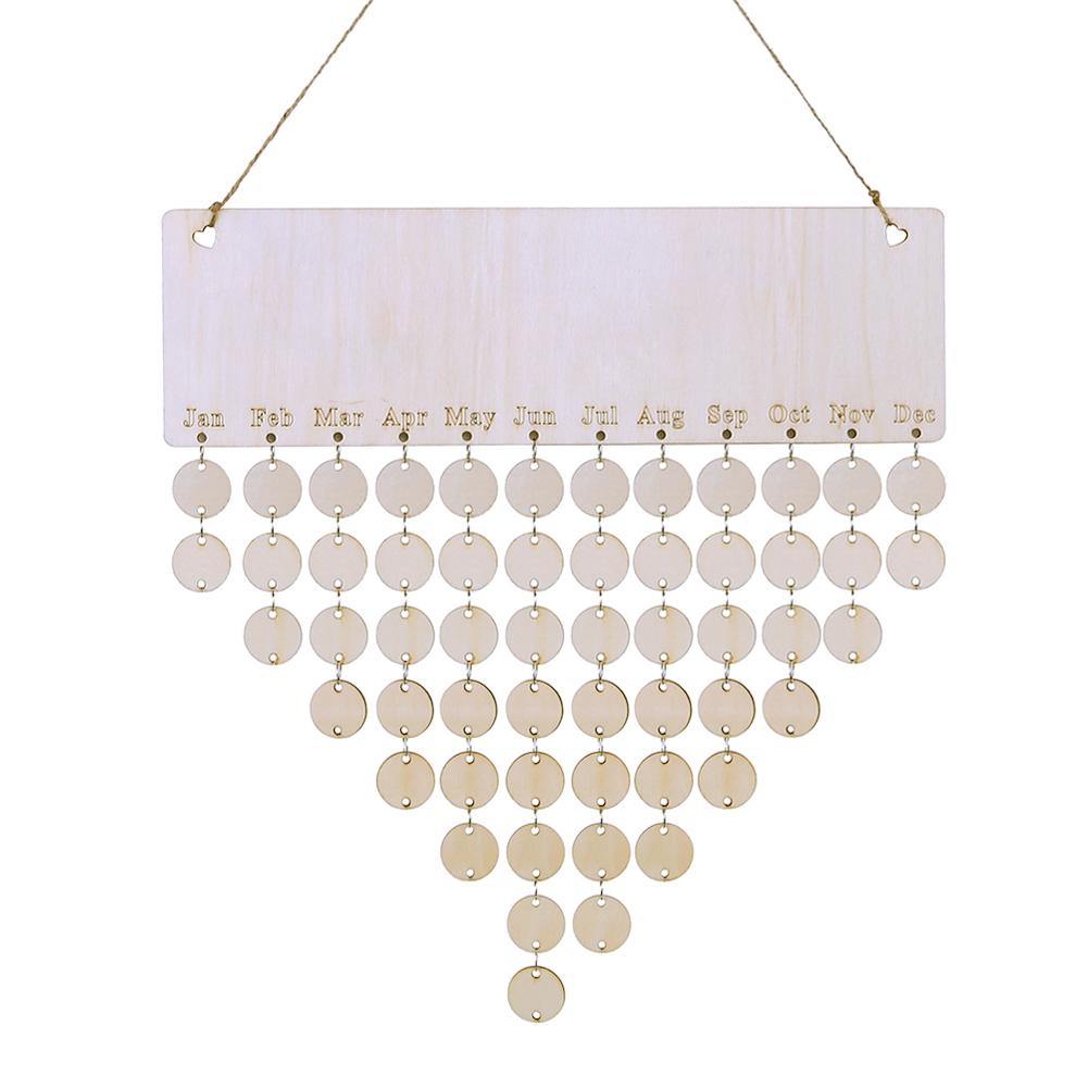 Drewniana tablica przypominająca o urodzinach Kreatywny rodzinny ozdobny kalendarz