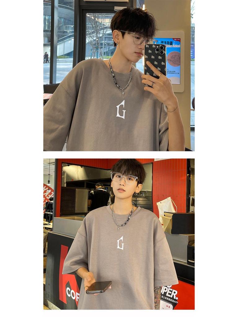 Men's Summer 2023 Loose Fit Short Sleeve Streetwear T-Shirt