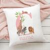 Personalized Pillow Case Initial with Name  Safari Animal  Pillow Cover Kids Bedroom Wild Party Decor Kids Birthday Shower Gift