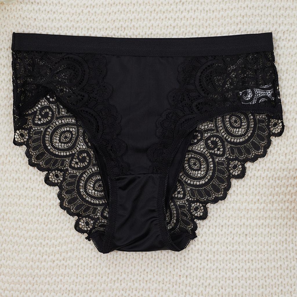 Ladies' Lace Underwear Mid Waist Sexy Lace Underwear