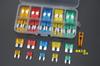 J-base Automotive Fuses 5A, 10A, 15A, 20A, 30A, Set of 50, with Case