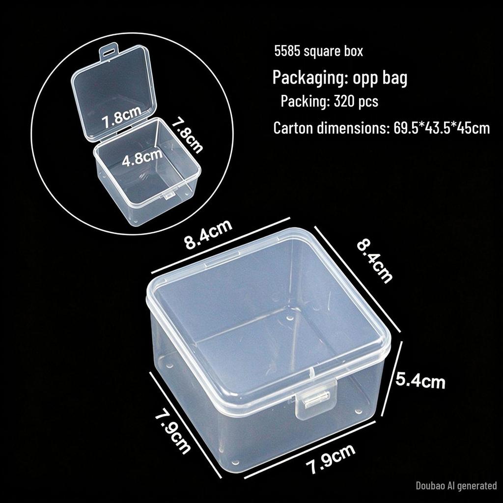 Rectangular Translucent PP Plastic Storage Box with Lid for Jewelry and Small Parts