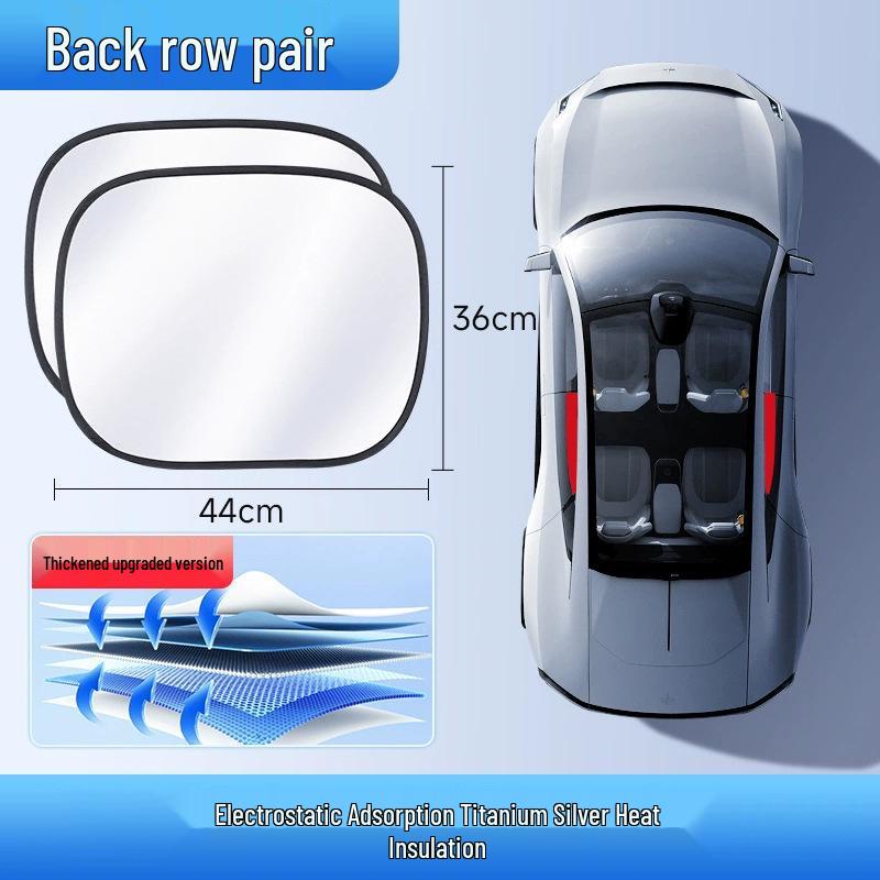 Premium Titanium Silver Car Window Sun Shade - Heat Insulation & UV Protection