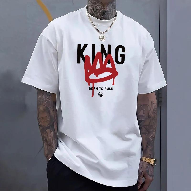 Born to to Rule Printed Tshirts for Men High Quality 100 Cotton Oneck Top Summer Male Urban Fashion King Tees Mens Clothes