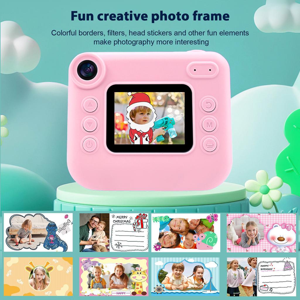 Kids   Print Camera 1080P Digital Video Camera for Kids Age 3+ Years Old 2.0 Inch Screen Toddler Travel Camera for Boys Girls with Print Paper