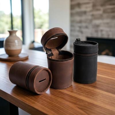 Cylindrical Car Interior Piggy Bank Handmade Trinkets Coin Purse Money Clip  for Home Travel