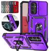 Ring Stand Rotating Slide Camera Lens Military Grade Armor Case For Samsung Galaxy S24 S23 S22 S21 FE S20 Note 20 Ultra A16 A06