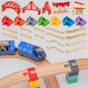 Houten Trein Accessoires Universele Connector Treinbaan Spoorweg Rail Spoor Adapter Bouwsteen Speelgoed Educatief Voor Kinderen