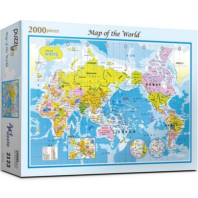 Puzzle Life World Map Jigsaw Puzzle PL2123, blandade färger, 2000 bitar