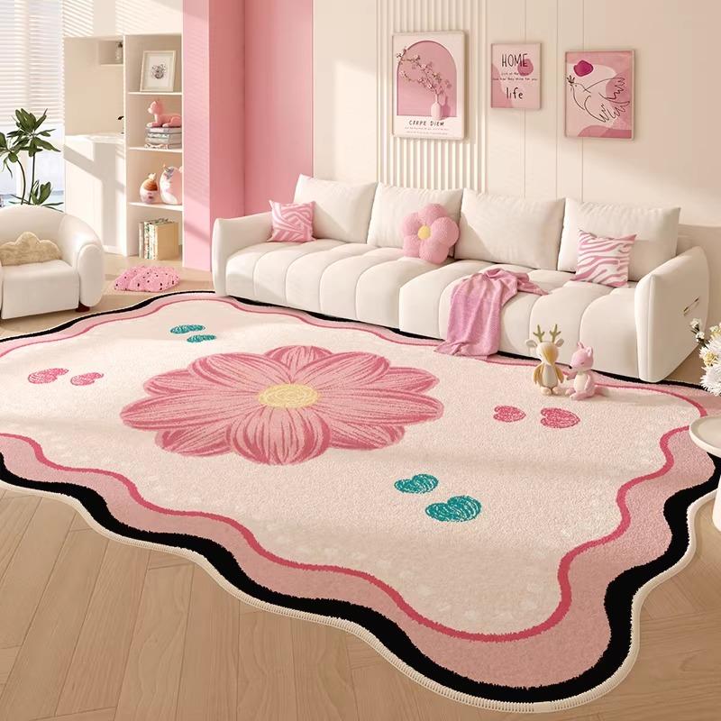 Carpet for Living Room Soft Fluffy Comfortable Floor Mat Cute Cartoon Pink Rug Large Size Rugs Sweet Girl Home Decoration
