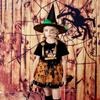 With Hat Kids Halloween Costume Wand Halloween Children's Witch Dress  Children