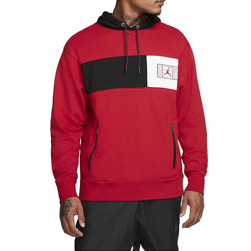 Air Jordan 11 Legacy Patchwork Pullover Hoodie Herren Oberteile Rot CU1510-687