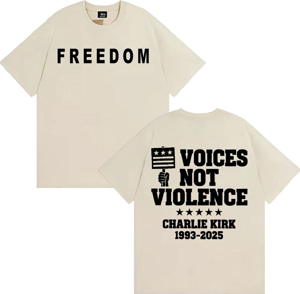 

2025 Summer Free Charlie Kirk Printed Men s Short-sleeved T-shirt Street Men s and Women s 100% Cotton Street Simple Clothing 4XL